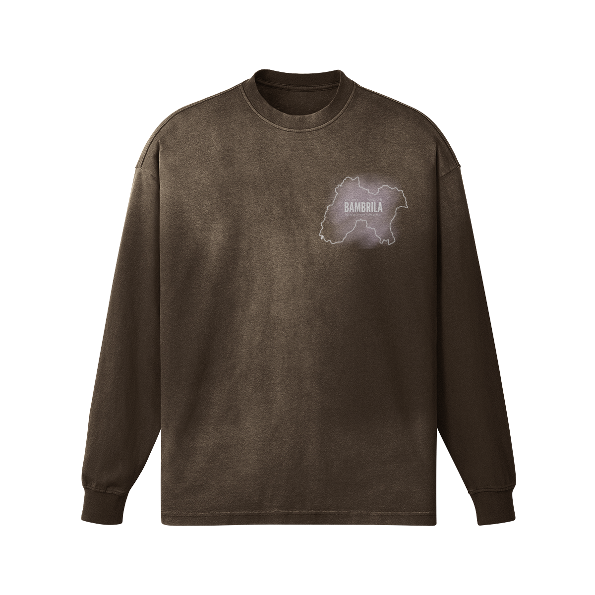 T-shirt à manches longues marron délavé 260GSM