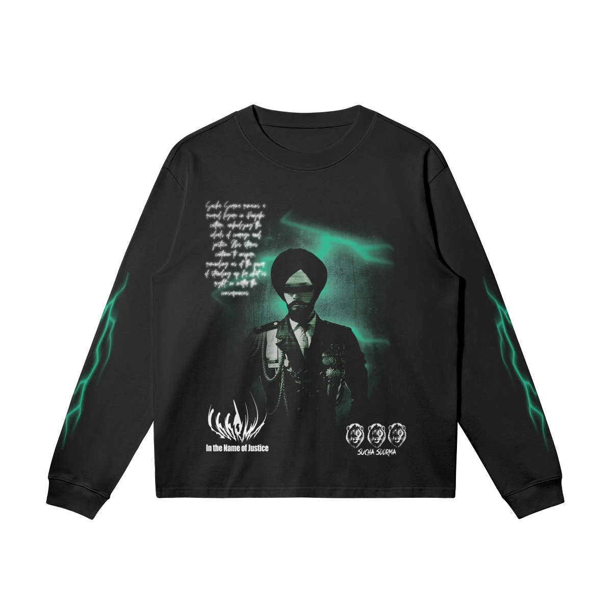 Sucha Soorma The G's of Panjab 240GSM Crew Neck Long Sleeve T Shirt