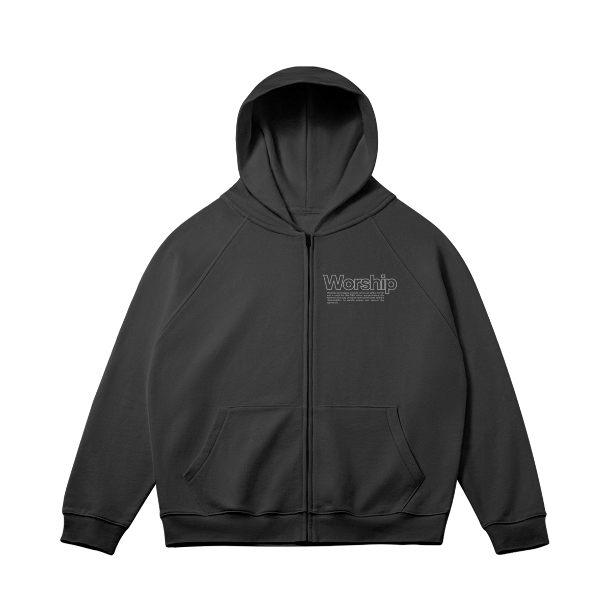 WORSHIP 380GSM Heavyweight Full-Zipped Hoodie