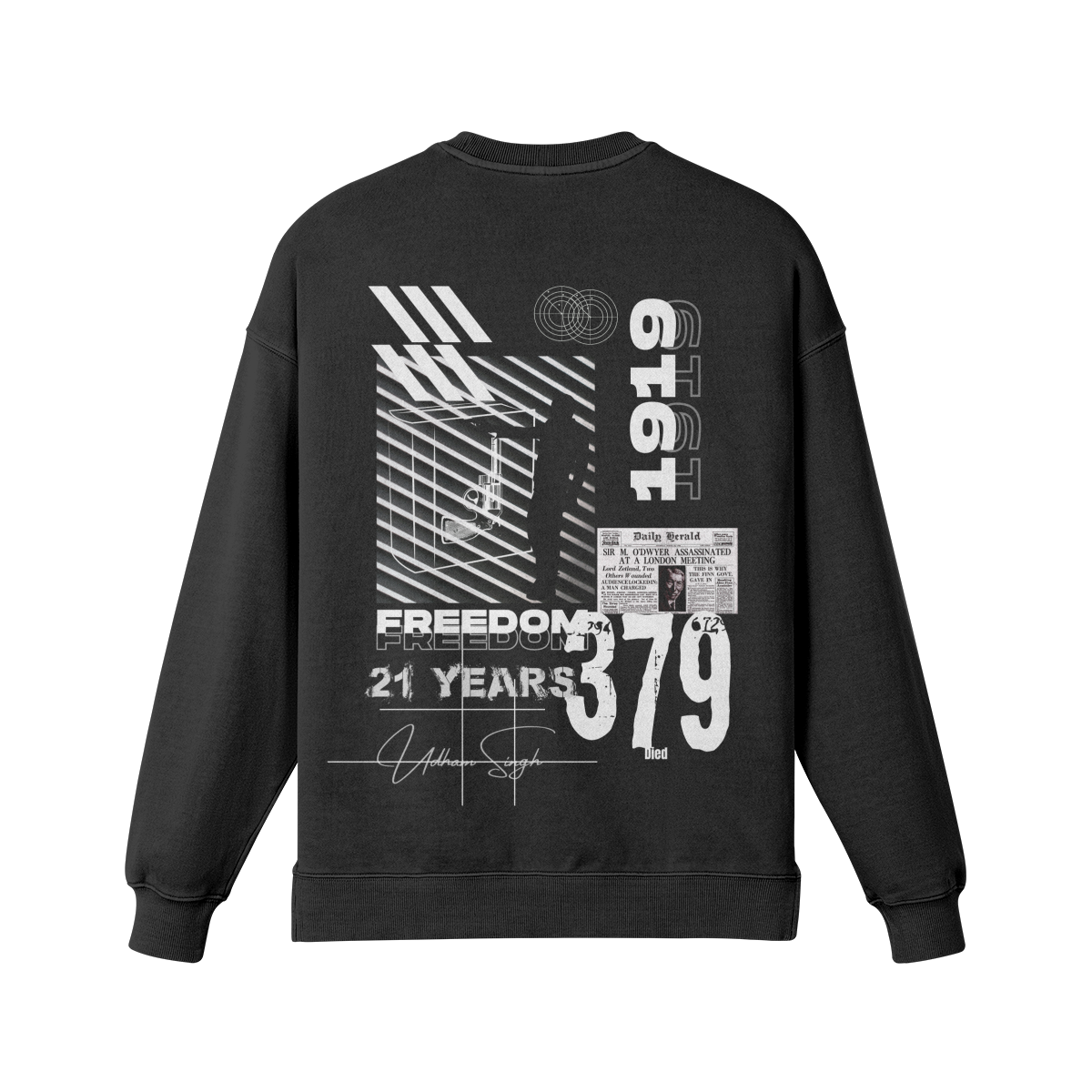 Udham Singh 380GSM Heavyweight Oversized Side Slit Faded Sweatshirt