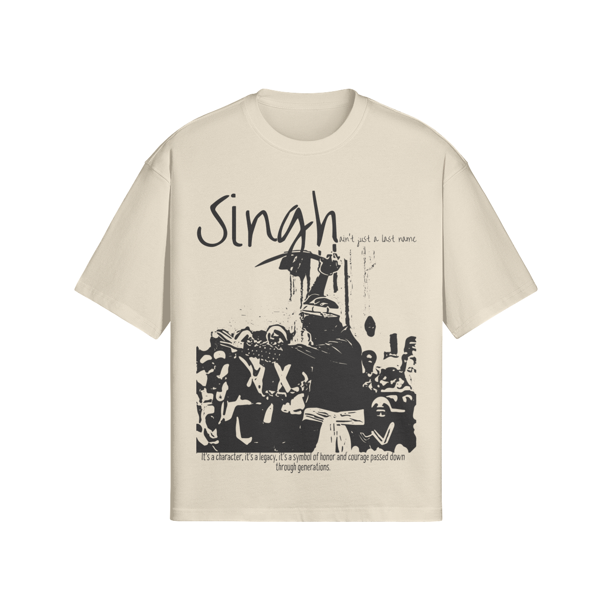 Singh 280 GSM Drop Shoulders T Shirt