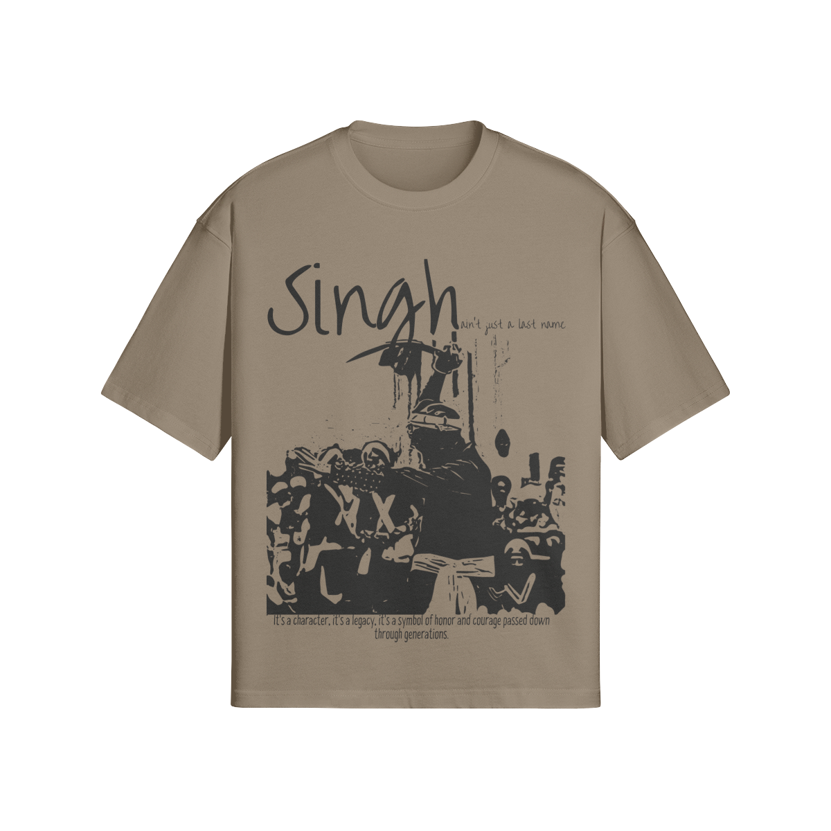 Singh 280 GSM Drop Shoulders T Shirt