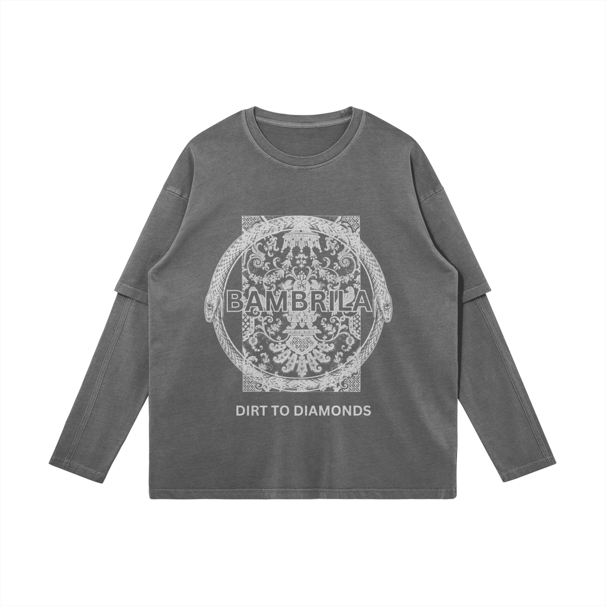 DIRT TO DIAMONDS 230GSM Faux-Layered Faded Long Sleeve