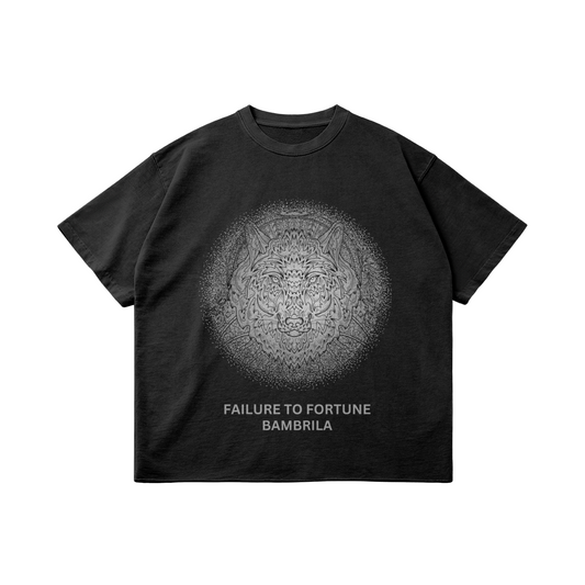 ÉCHEC DE LA FORTUNE T-shirt surdimensionné noir 260GSM